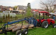 Forestry trailer for tractors CRONIMO with its own petrol engine
