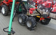 Forestry trailer for tractors with hydraulic arm, Forestry trailer for quad bike with hydraulic arm
