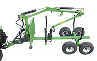 Forestry trailer for tractors with hydraulic arm