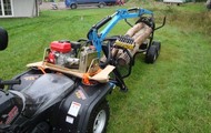 Forestry trailer for tractors with hydraulic arm, Forestry trailer for quad bike with hydraulic arm