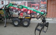 Forestry trailer for tractors with hydraulic arm, Forestry trailer for quad bike with hydraulic arm