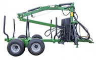 Vyvážecí přívěsy za traktory s hydraulickou rukou 6, 8, 9 t
