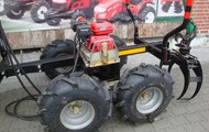 Forestry trailer for tractors with hydraulic arm, Forestry trailer for quad bike with hydraulic arm