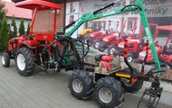 Forestry trailer for tractors with hydraulic arm, Forestry trailer for quad bike with hydraulic arm